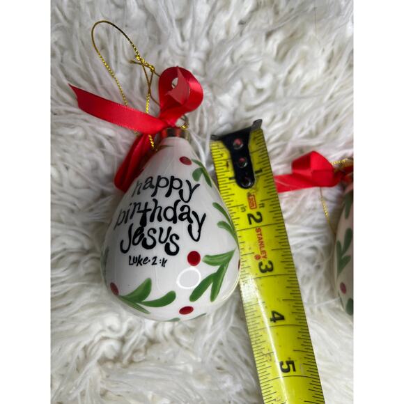 2 Pc Happy Birthday Jesus Carla Grogan Signed Hand Painted Ornament
Luke 2:11 - Picture 6 of 7